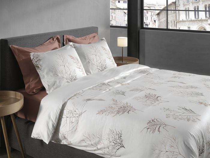 Heckett Lane Dekbedovertrek Katoen Satijn Coralline - white