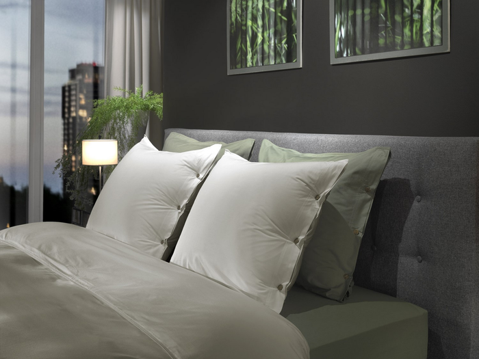 Yellow Dekbedovertrek Percale tender grey