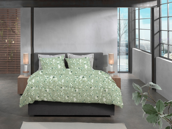 Heckett Lane Dekbedovertrek Flanel Ciro - green