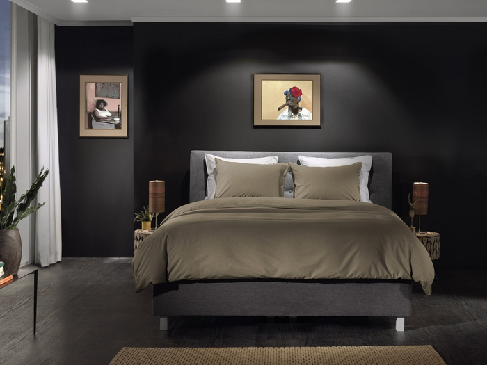 Yellow Dekbedovertrek Percale pine taupe