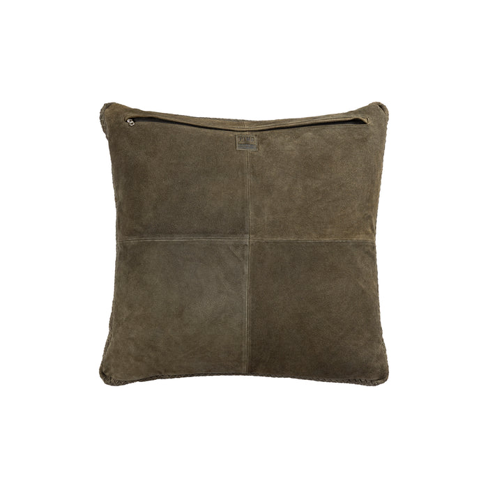 PTMD Suky Green Suede Leather Cushion Square L