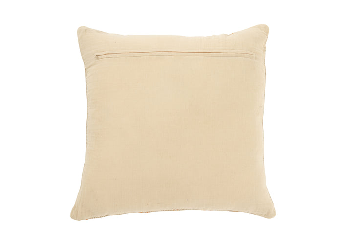 J-Line kussen Vierkant Strepen - linnen|katoen - beige|roest