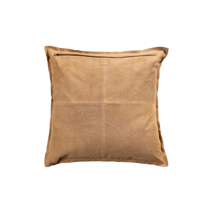 PTMD Cobie Camel Suede Leather Cushion Square L