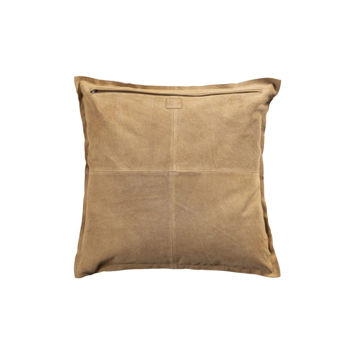 PTMD Cobie Camel Suede Leather Cushion Square L