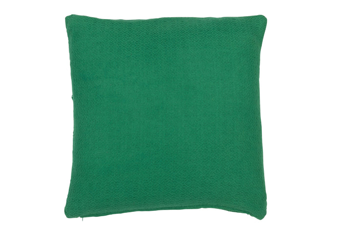 J-line - Kussen Bladeren Katoen Donkergroen - 45x45x15cm