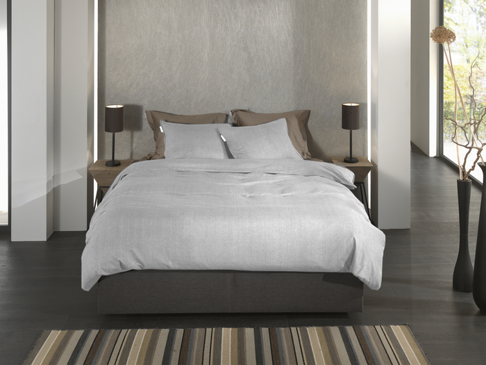 Heckett Lane Dekbedovertrek Flanel Spina - light grey