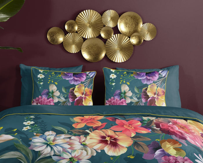 Descanso Dekbedovertrek Biologische Katoen Satijn Novara - petrol