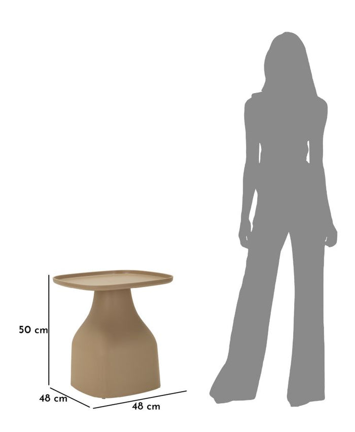 Tafel in tortora kunststof cm 48x48x50