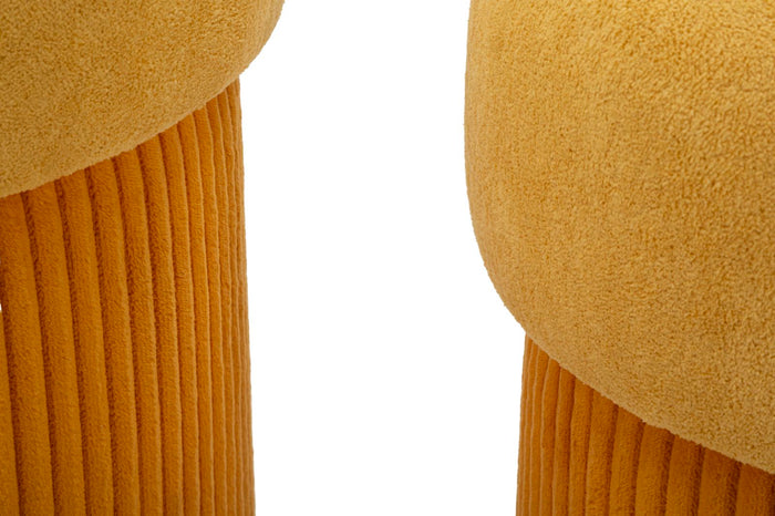 Set van 2 poefs container mosterd cm ø 42x44-35x37