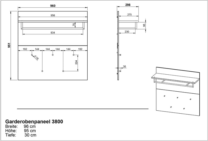 Germania Bastia Steengrijs Kapstok