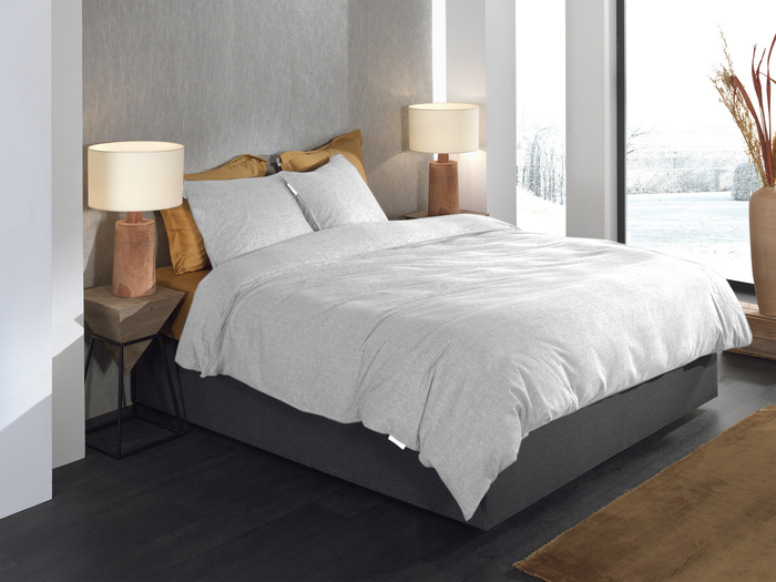 Heckett Lane Dekbedovertrek Flanel Franela - light grey