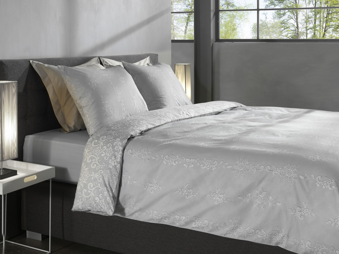 Heckett Lane Dekbedovertrek Katoen Dobby Lacey - grey