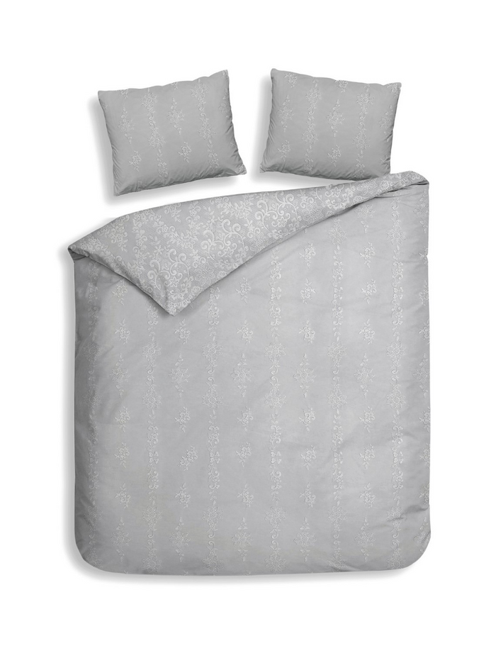 Heckett Lane Dekbedovertrek Katoen Dobby Lacey - grey