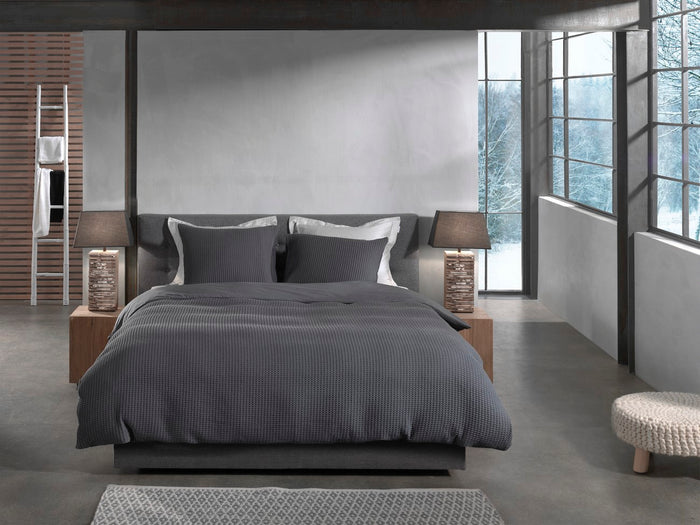 Heckett Lane Dekbedovertrek Katoen Vafala - steel grey
