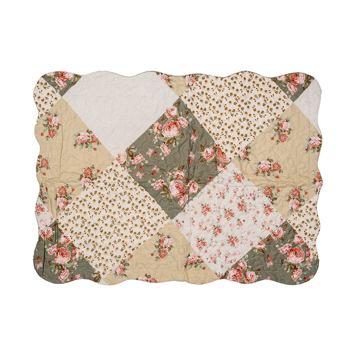 Clayre & Eef Bedsprei 230x250 cm Groen Beige Polyester Sprei