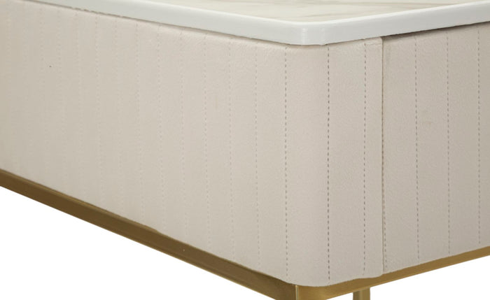 Hoge vierkante tafels set van 2 in crème fluweel cm ø 45x90-40x70