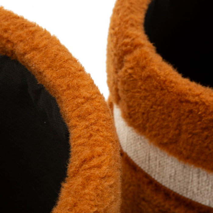 Set van 2 bruine opbergpoefs cm ø 40x47-32x38