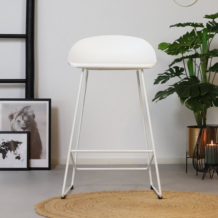 Livin24 Scandinavische Barkruk Ellen wit 66cm