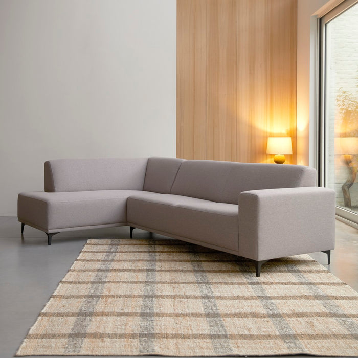 Tikamoon - Lars - Hoekbank links in grijze stof 295 x 185 cm