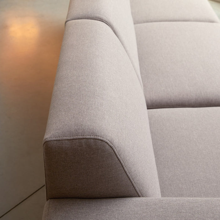 Tikamoon - Lars - Hoekbank links in grijze stof 300 x 150 cm