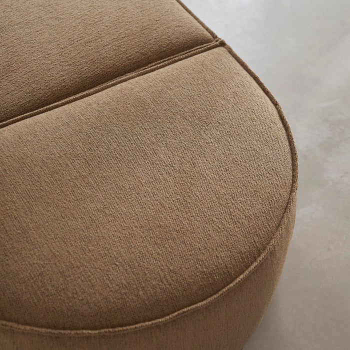Tikamoon - Poef in camelkleurige stof Dario, 1-zit