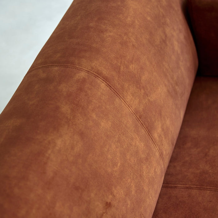 Tikamoon - 2-3-zitsbank in terracottabruin fluweel Finn, 2-zit