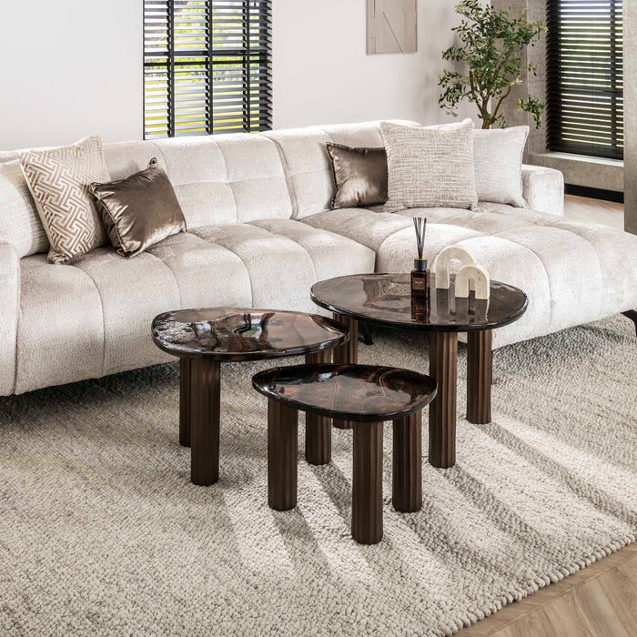 Giga Meubel - Salontafel Koper Glas - 70x59x45cm - Eclipse