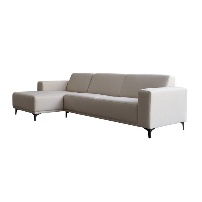 Tikamoon - Lars - Hoekbank links in ecru stof 300 x 150 cm