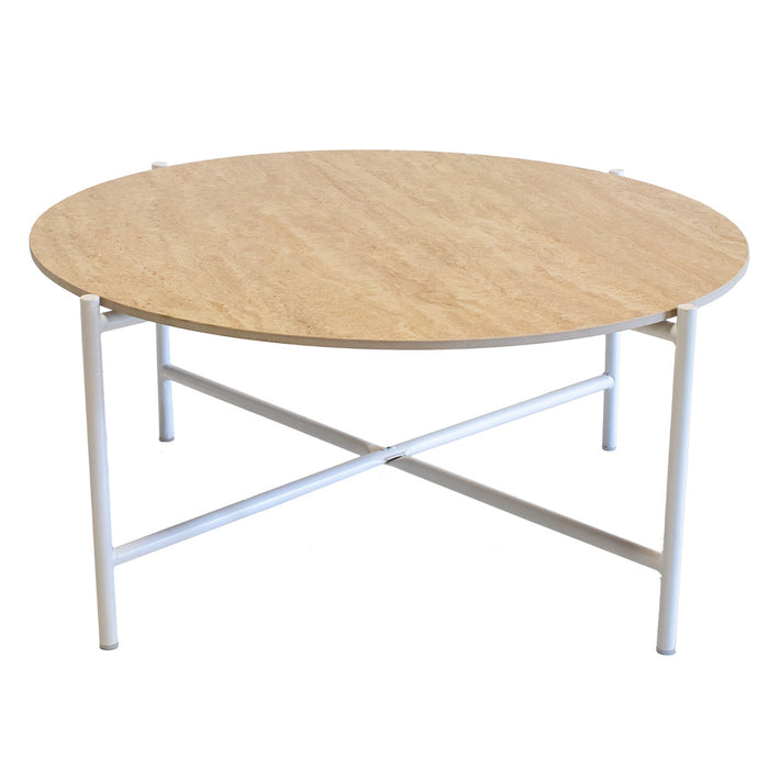 Giga Meubel - Salontafel Wit Metaal - Sintered Stone - Set van 2 - Abano