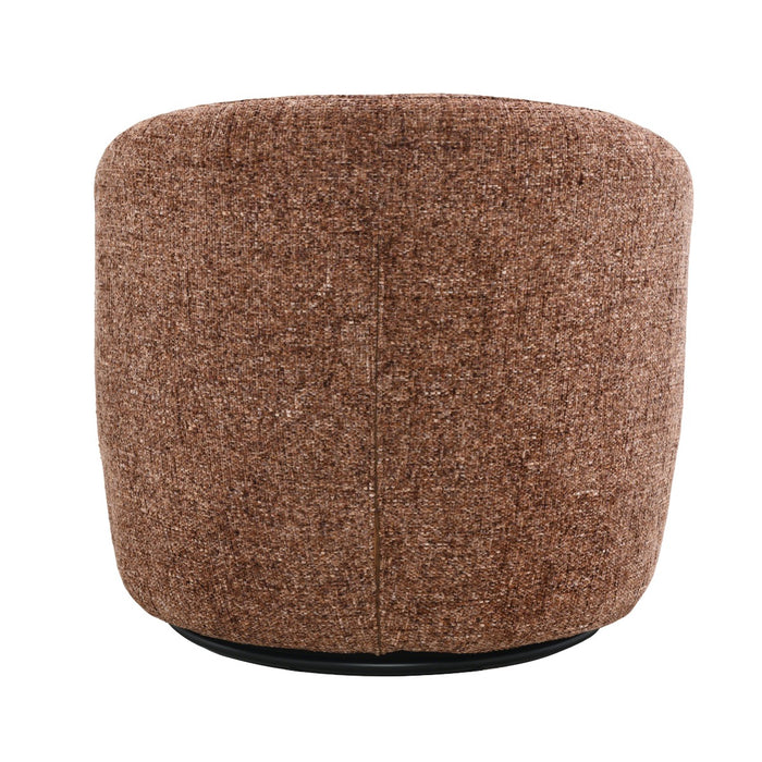 Livingfurn - Fauteuil Rood Stof|Staal - Draaibaar - 85x84x76cm - Britt