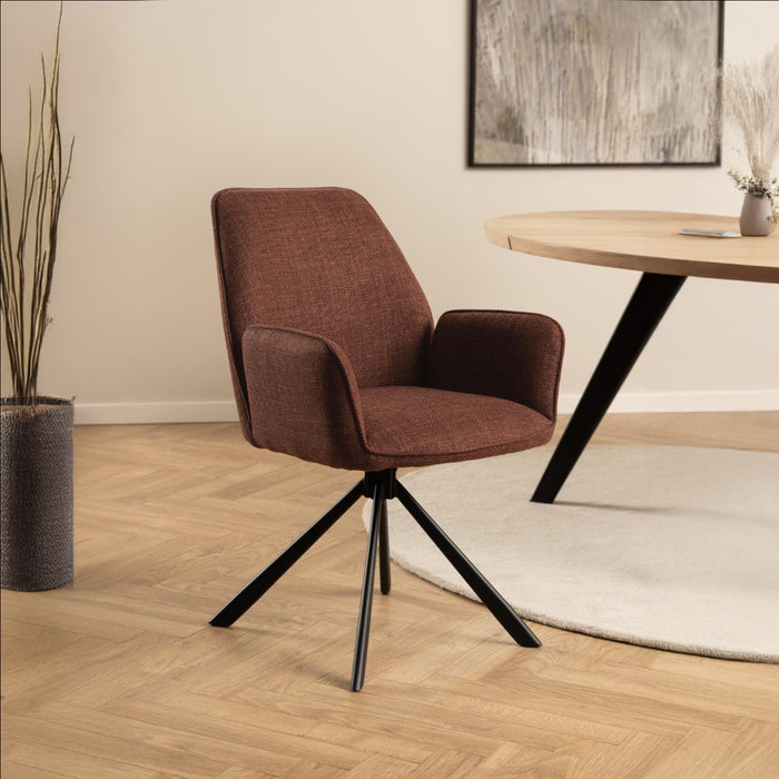 Giga Living - Eetkamerstoel - Terracotta - Lugo - Set van 2