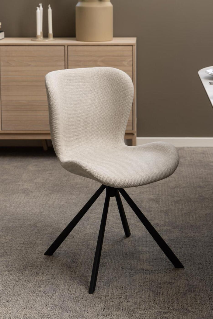 Giga Living - Eetkamerstoel Zaria Basel Beige Draaibaar - Set van 2