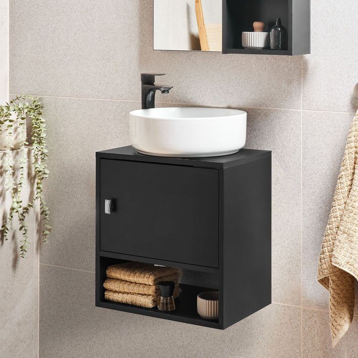 Beliani - LIMERIA - Wastafelkast - Zwart - Vezelplaat