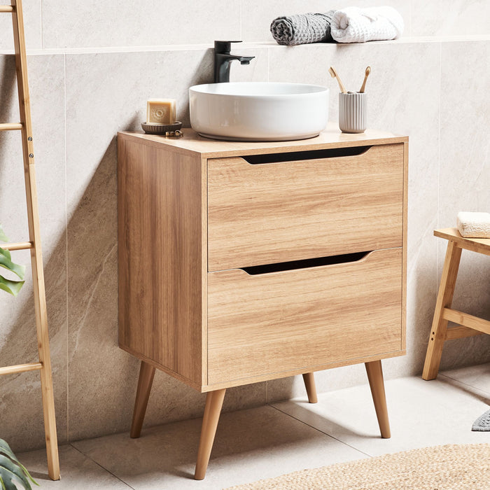 Beliani - CARIACICA - Wastafelkast - Lichtbruin - 60 x 80 cm - MDP