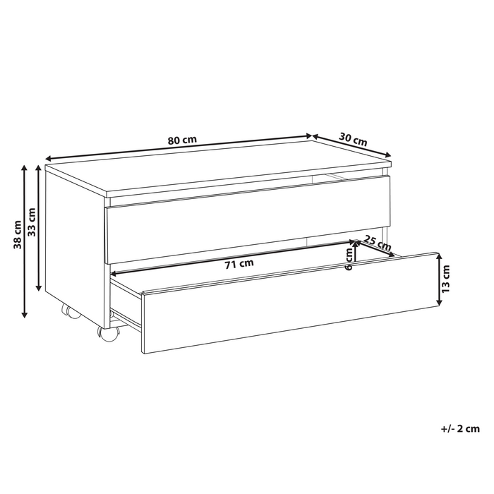 Beliani - TERESINA - Badkamerkast op wieltjes - Zwart - MDP