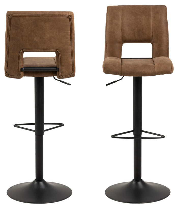 Giga Living - Barkruk Lichtbruin|Zwart - Zithoogte 83cm - Wistad - Set van 2