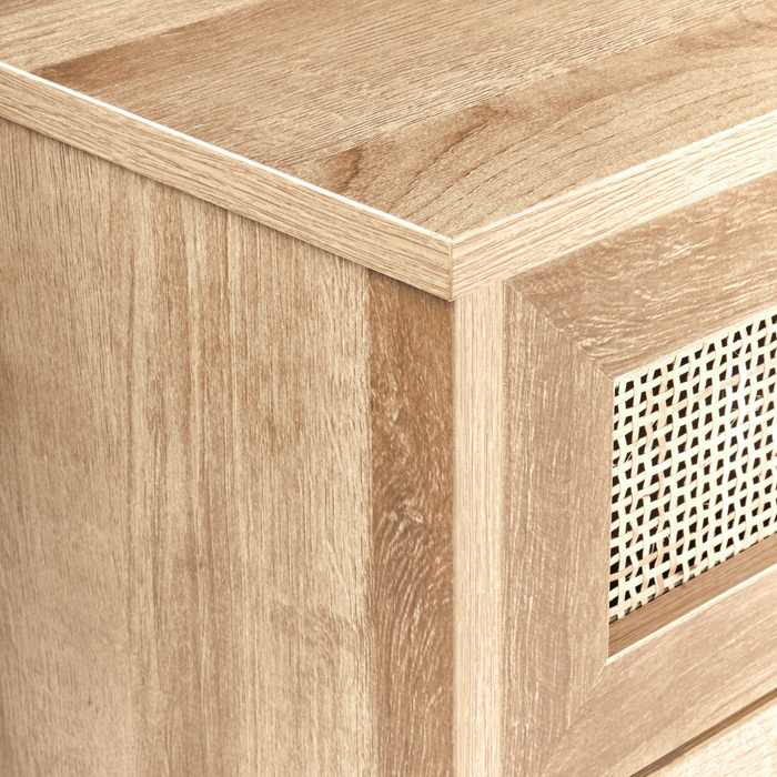 Beliani-ROSELL-Staande badkamerkast-Lichthout-40 x 92 cm-Vezelplaat