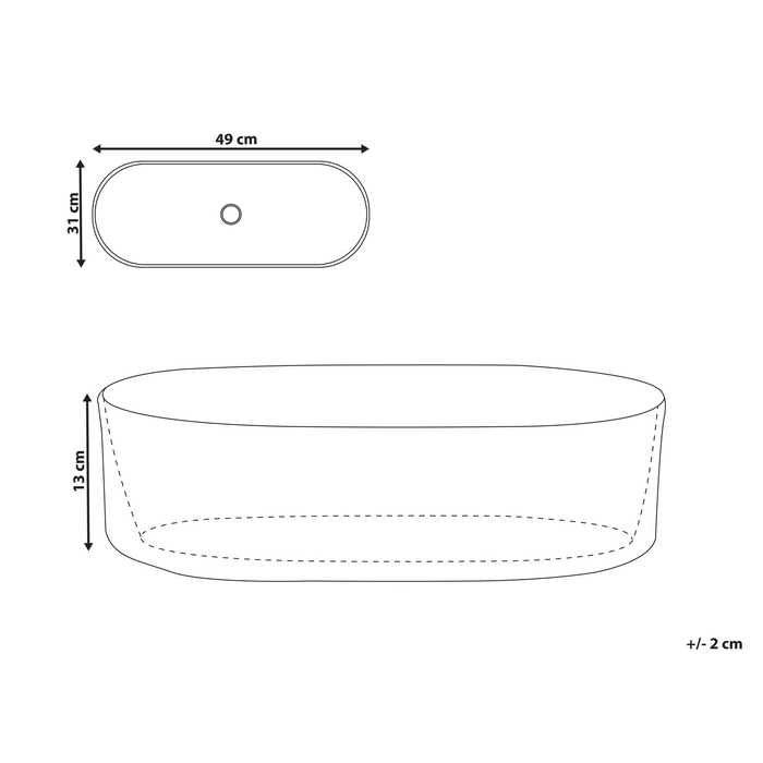 Beliani - GELDO - Wastafel - Wit - 49 x 31 cm - Keramiek