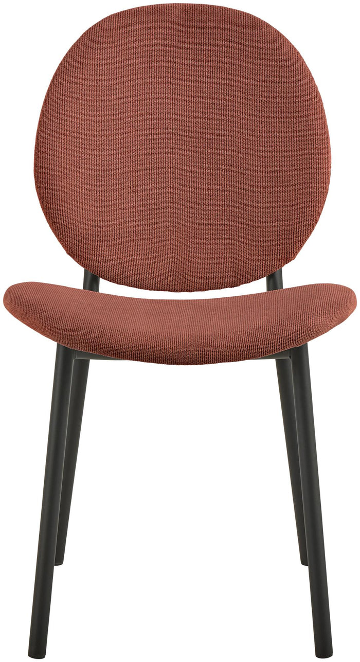 Giga Living - Eetkamerstoel - Terracotta - Stof - Zithoogte 46,5cm - Elda - Set van 2