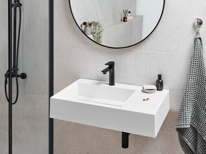 Beliani - CUSCO - Wastafel - Wit - 75 x 43 cm - Mineraalgietwerk