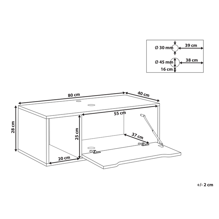 Beliani - CASCAVEL - Badkamerkast - Wit - 80 x 40 cm - MDP