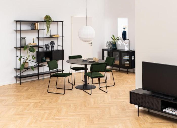 Giga Living - Eetkamerstoel - Groen - Stof - Zithoogte 46cm - Naver - Set van 2