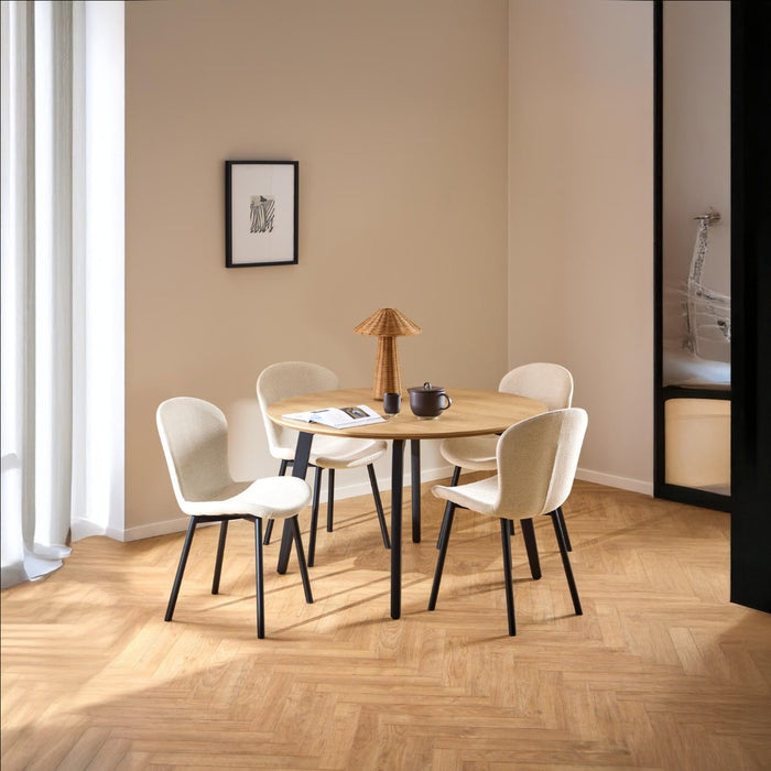 Giga Living - Eetkamerstoel - Beige - Stof - Galtor - Set van 2