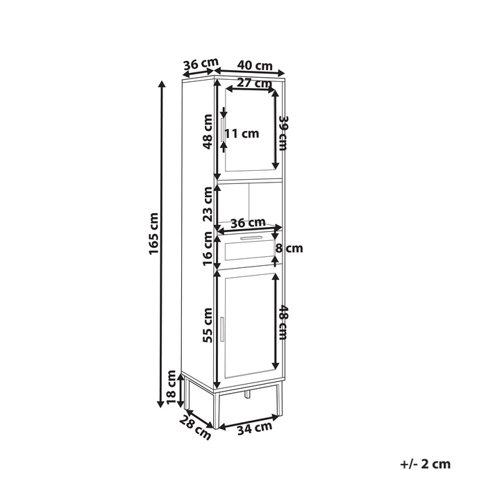 Beliani - ROSELL - Staande badkamerkast - Lichthout - Vezelplaat