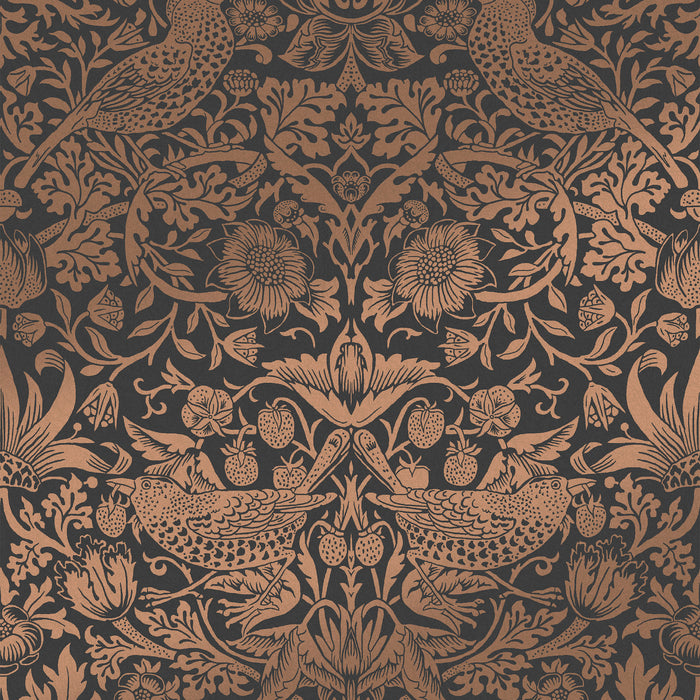 William Morris at Home vliesbehang Strawberry Thief Fibrous Charcoal
