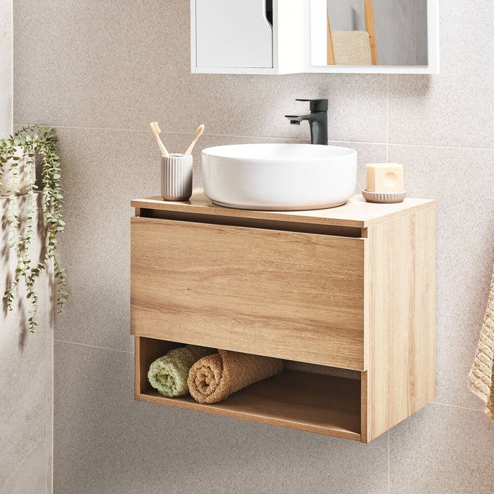 Beliani - NATAL - Wastafelkast - Lichtbruin - Vezelplaat