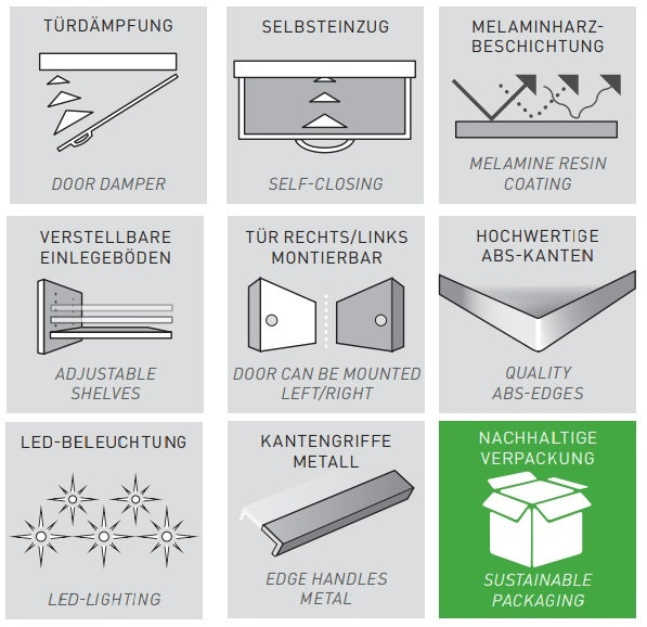 Germania Forano Grafiet | Eiken Wastafelonderkast 80 cm
