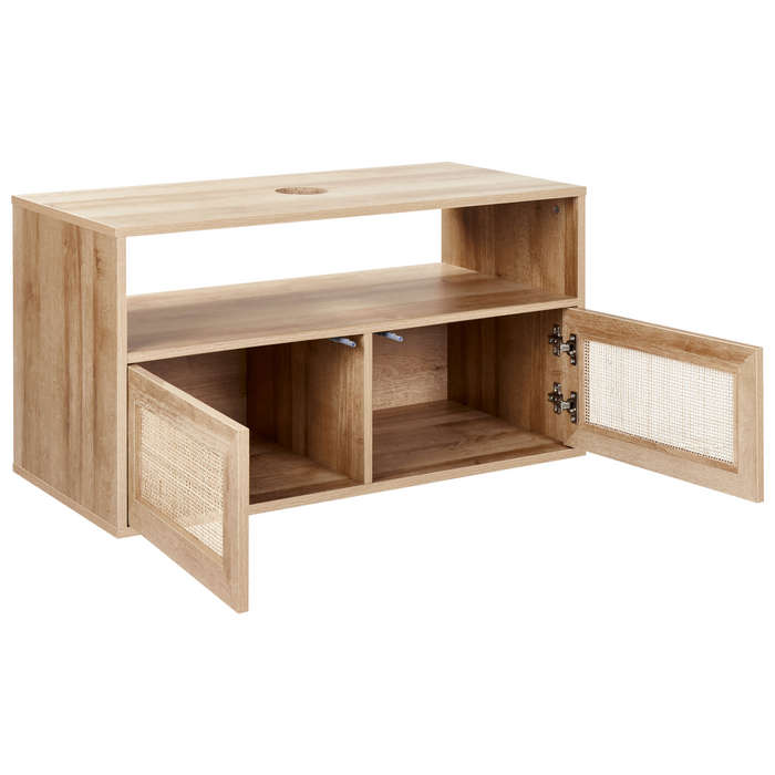 Beliani-ROSELL-Hangende wastafelkast-Lichthout-86 x 45 cm-Vezelplaat