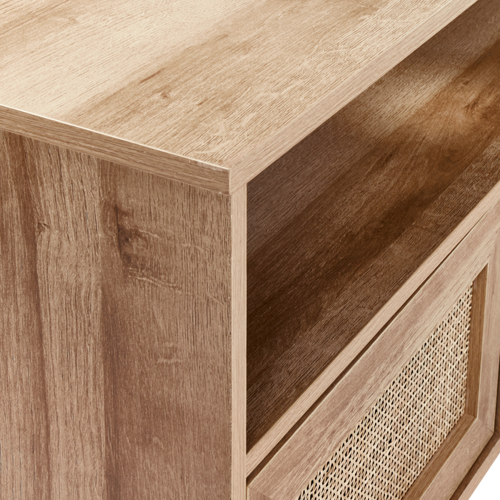 Beliani-ROSELL-Hangende wastafelkast-Lichthout-86 x 45 cm-Vezelplaat