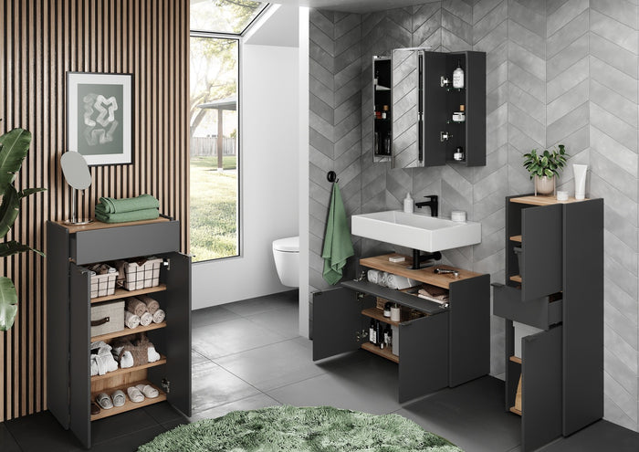 Germania Forano Grafiet | Eiken Badkamerkast Hoog